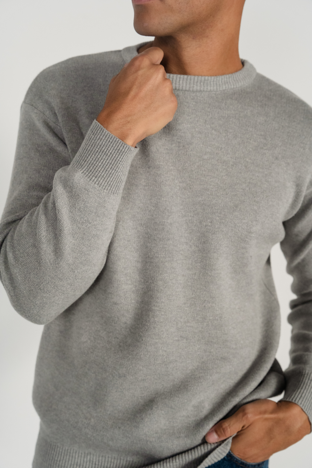 Maglione a maglia da equipaggiamento - grigio chiaro