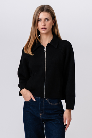 Cerniera in maglia Selma - Nero