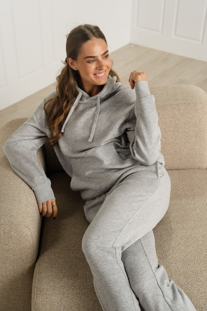 Felpa con cappuccio Essential - Grigio Melange