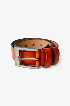 Cintura Abilene - Pelle marrone chiaro - Fibbia argento