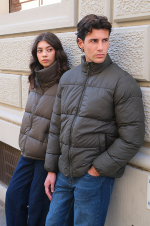 Giacca a puffer corta - Oliva