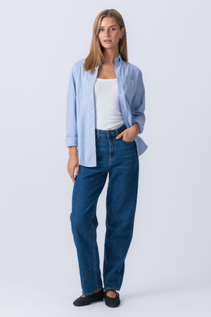 Boyfriend Oxford Shirt - Light Blue