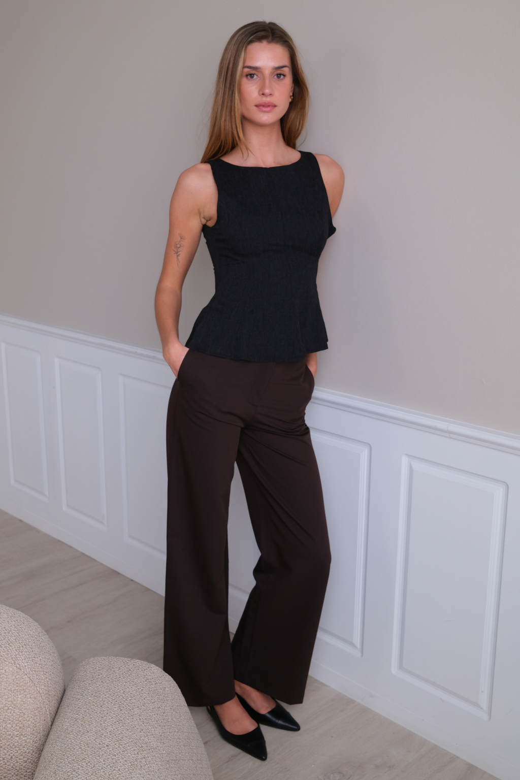 Rosalie Wide Pants - Brown