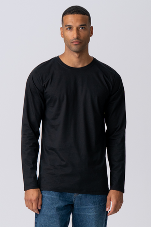 T-shirt di base a maniche lunghe-nero