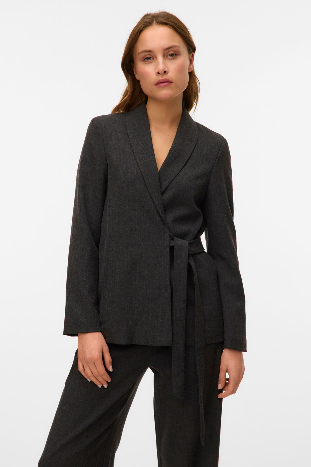 Blazer cinghia sciolto bestie - melange grigio scuro