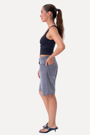 Denim Shorts - Grey