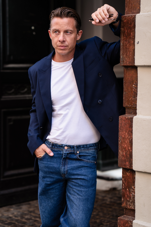 Premium Blazer a doppio petto - Navy