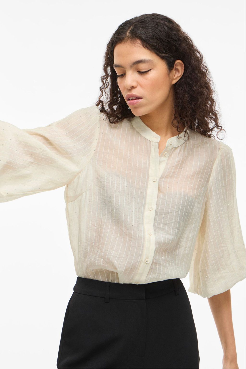 Parte superiore con bottoni in strass - Betulla