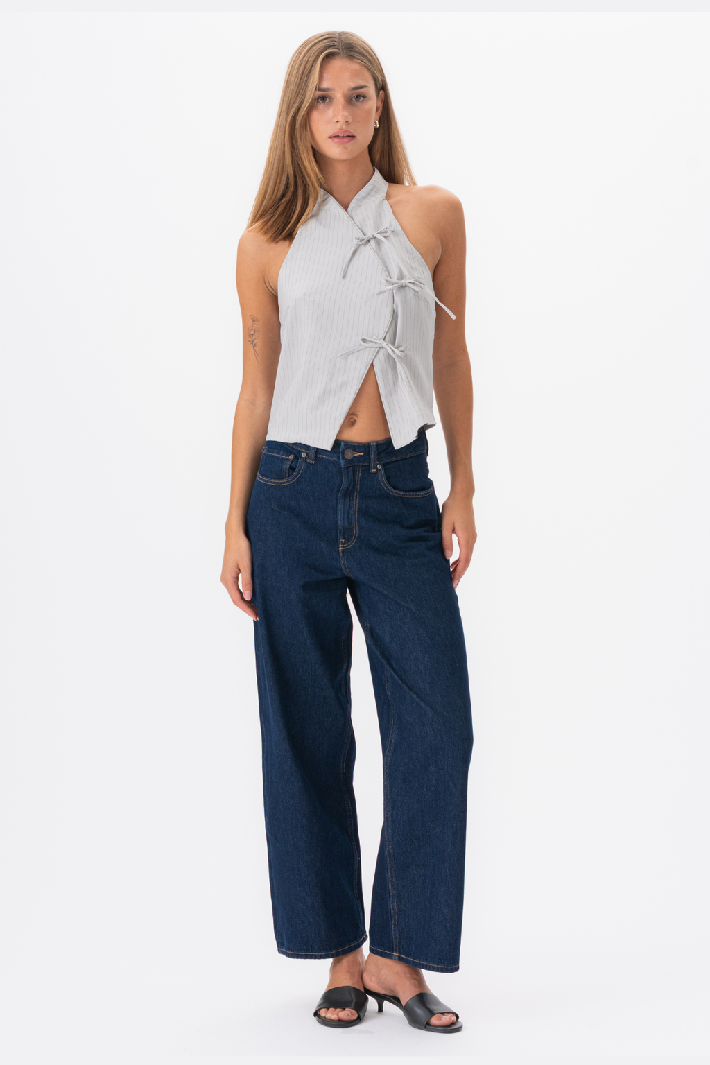 Top a strisce Silva - Grigio