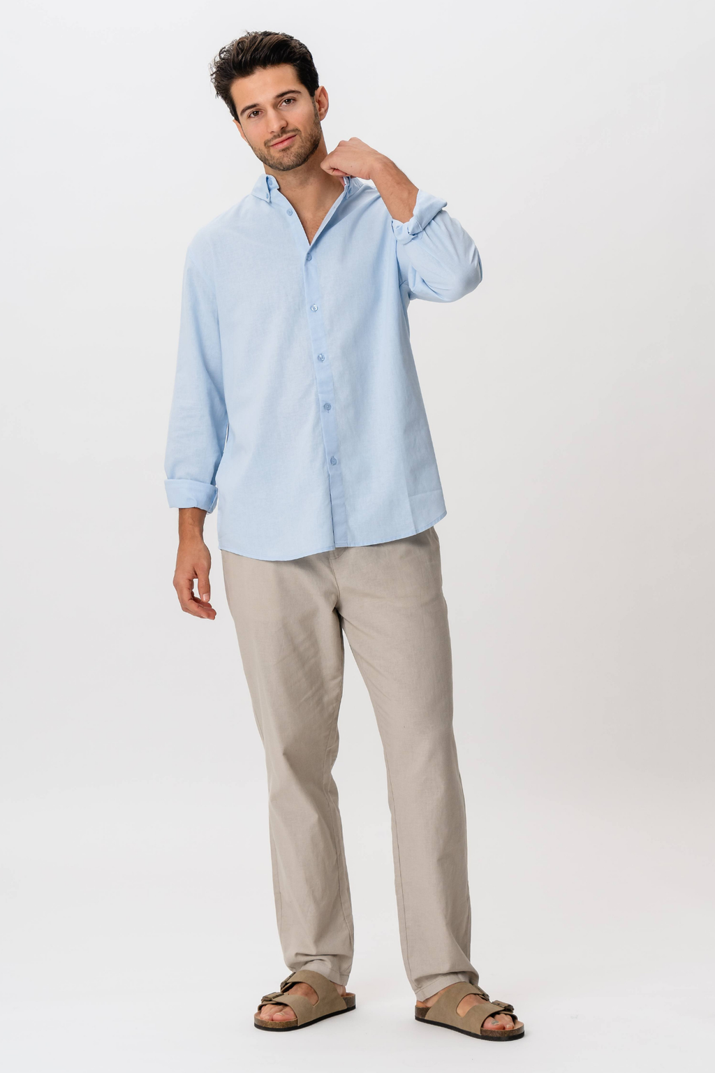 Camicia di lino - azzurro