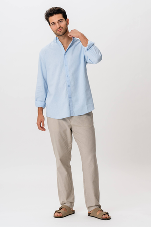 Camicia di lino - azzurro