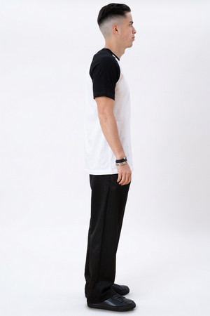 T -shirt Raglan di base - bianco e nero