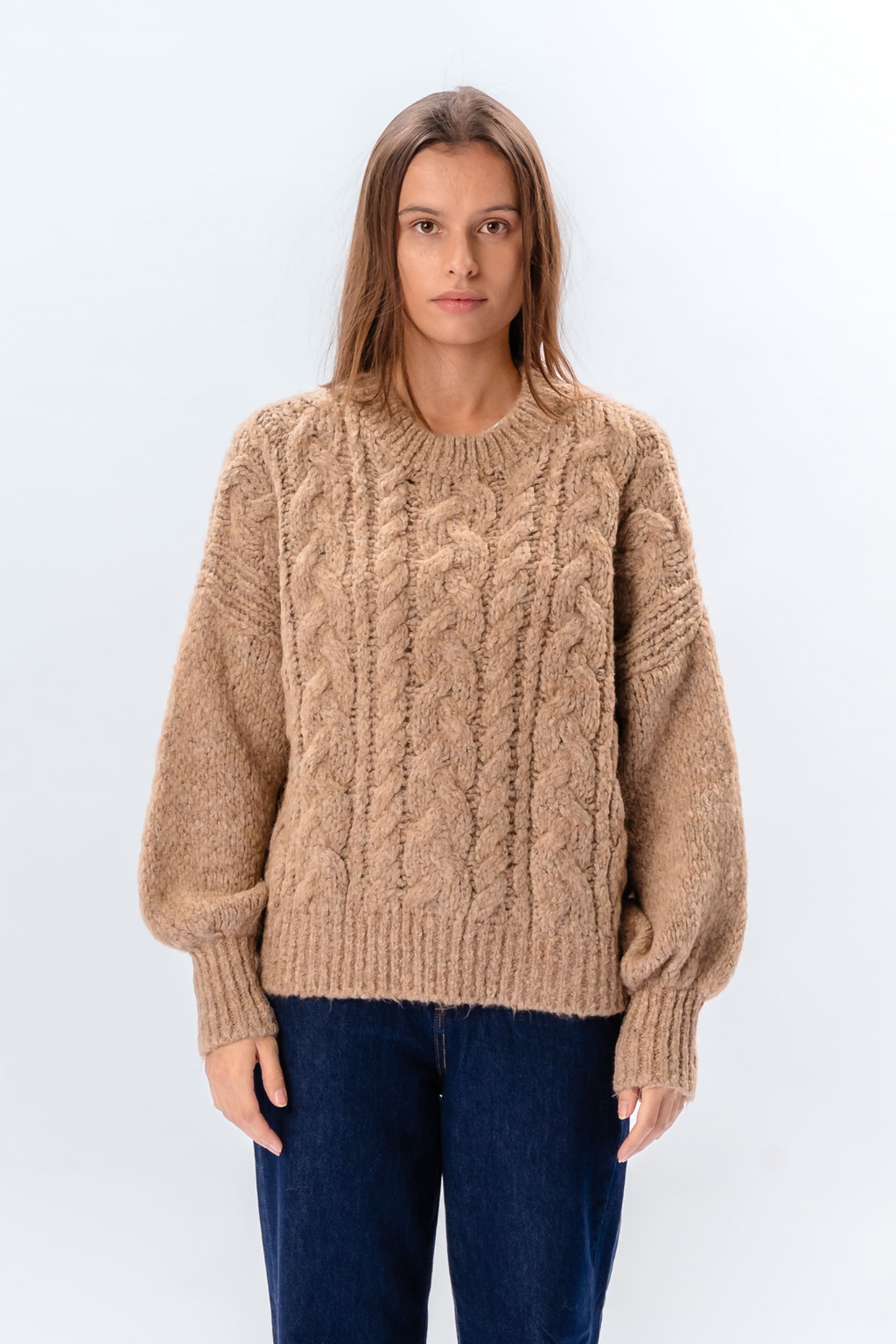 Maglia a trecce Emma - Beige
