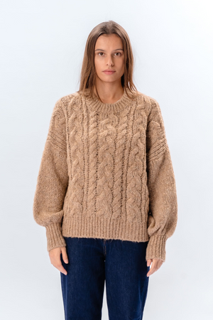 Maglia a trecce Emma - Beige