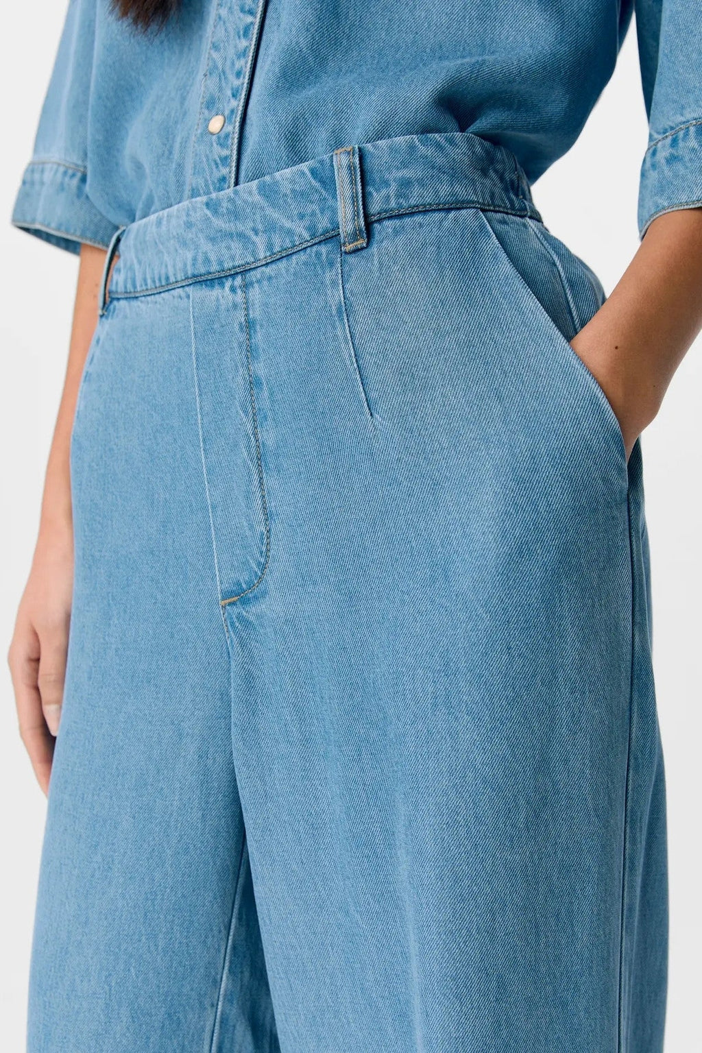 Frame Lisa larga Pants - denim azzurro