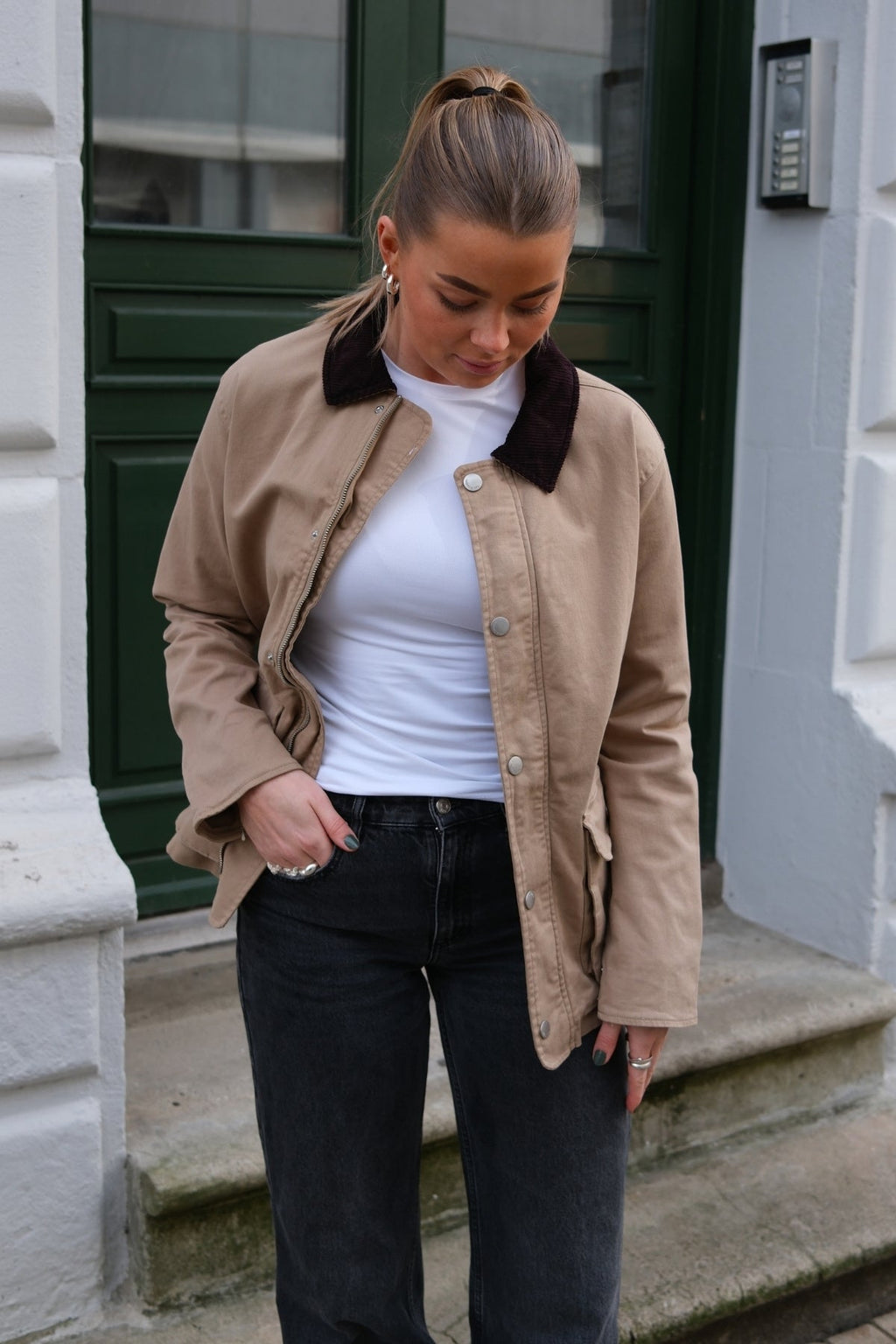 Giacca twill - sabbia scura