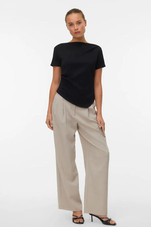 Mille Boatneck Short Top - Black