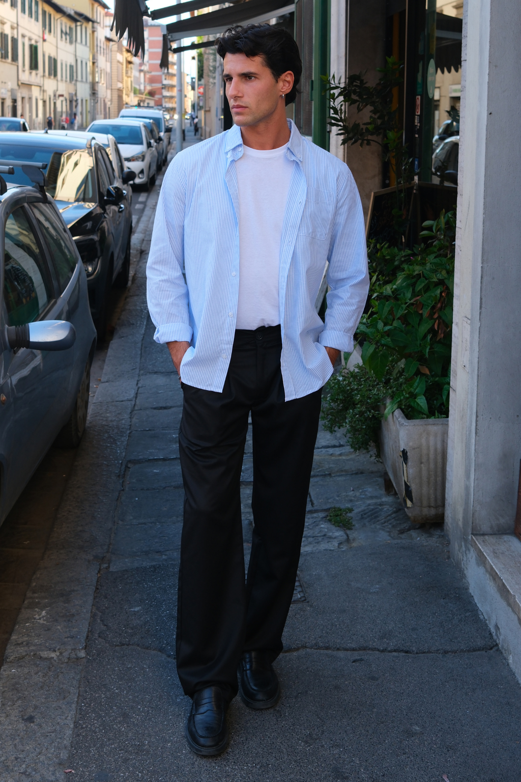 The Original Performance Shirt Oxford - azzurro/bianco