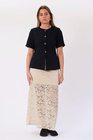 Gonna lunga in pizzo Amara - Beige chiaro