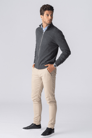 Cardigan Pullover con zip - Antracite Melange