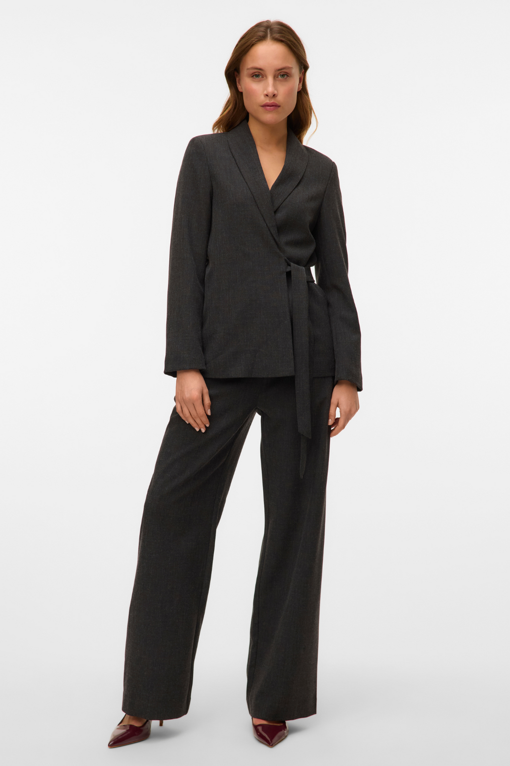 Blazer cinghia sciolto bestie - melange grigio scuro
