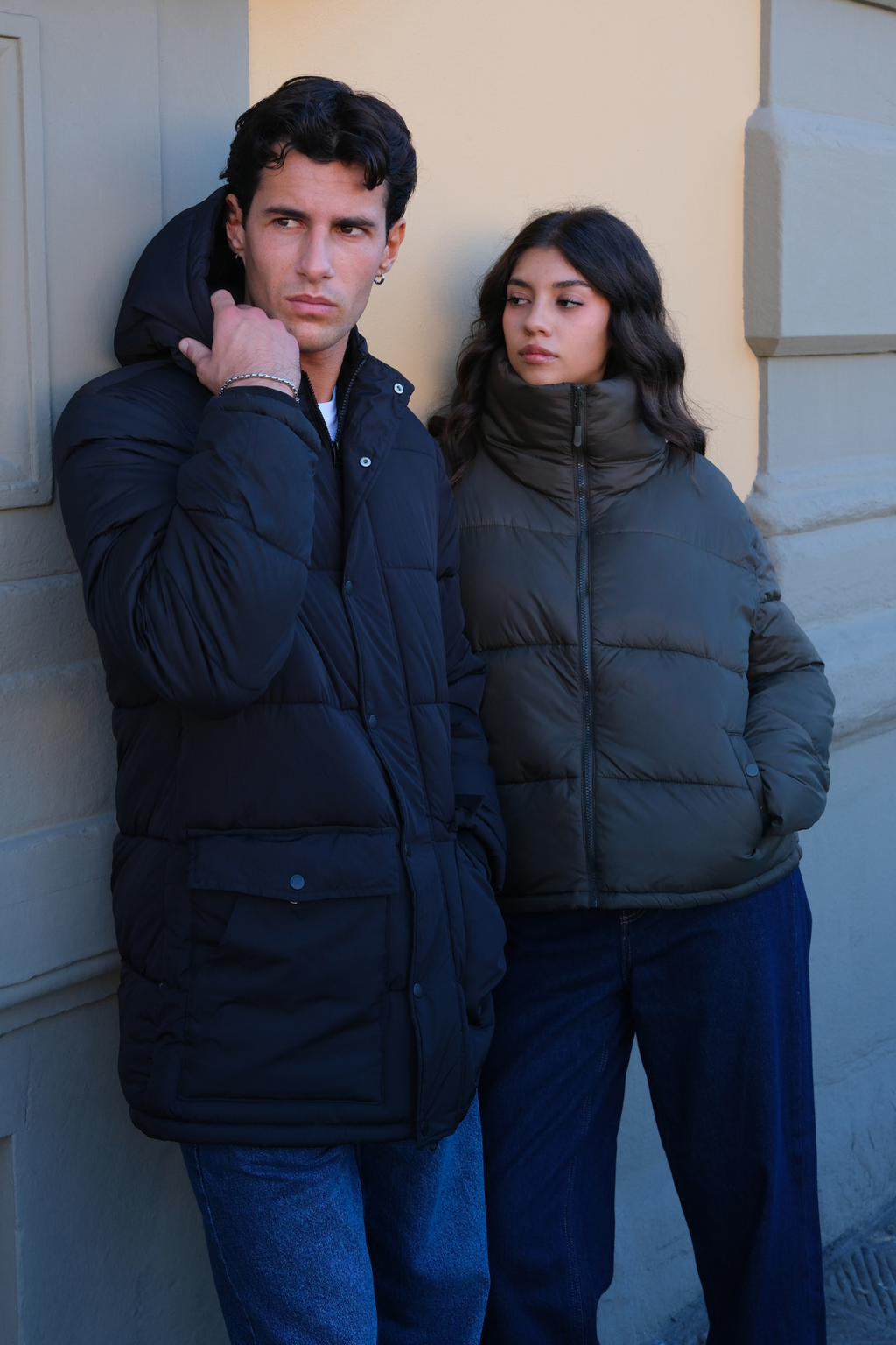 Giacca lunga puffer - blu scuro