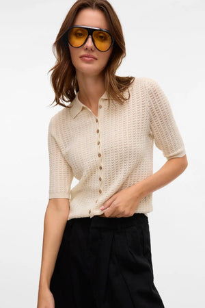 Cardigan in maglia Panama 2/4 - Betulla