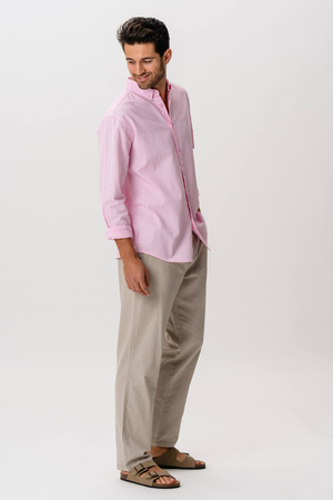 Linen Shirt - Light Red