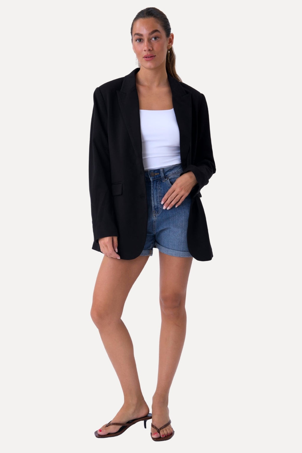 The Original Performance Denim Shorts - Denim blu medio (Donna)