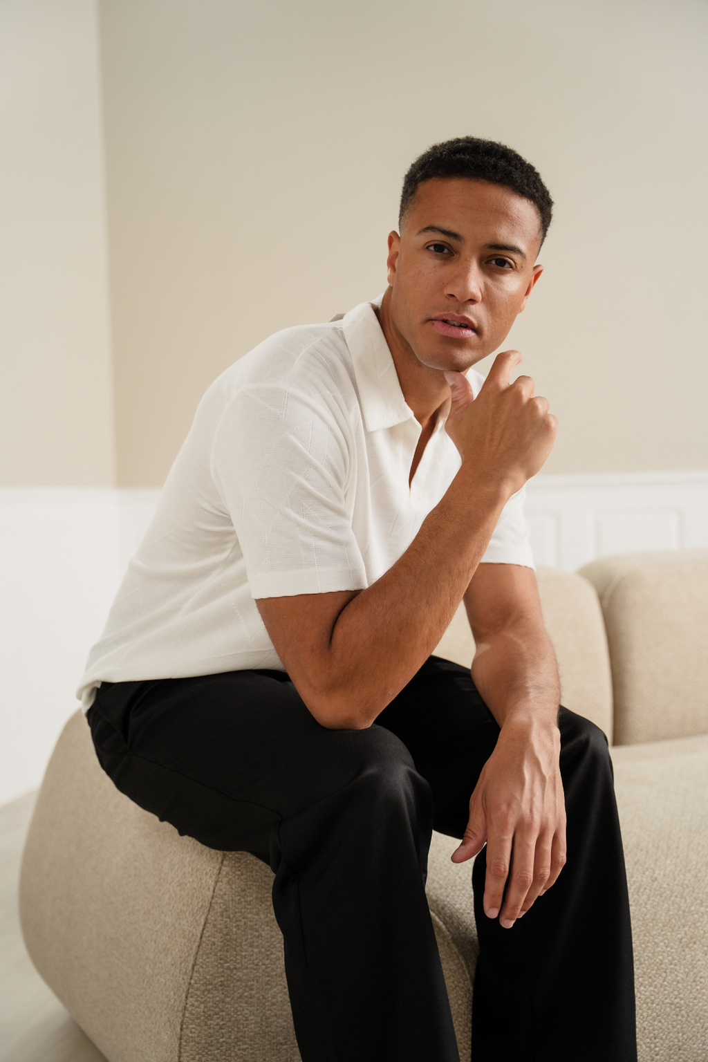 Polo testuzzato di atlas - bianco