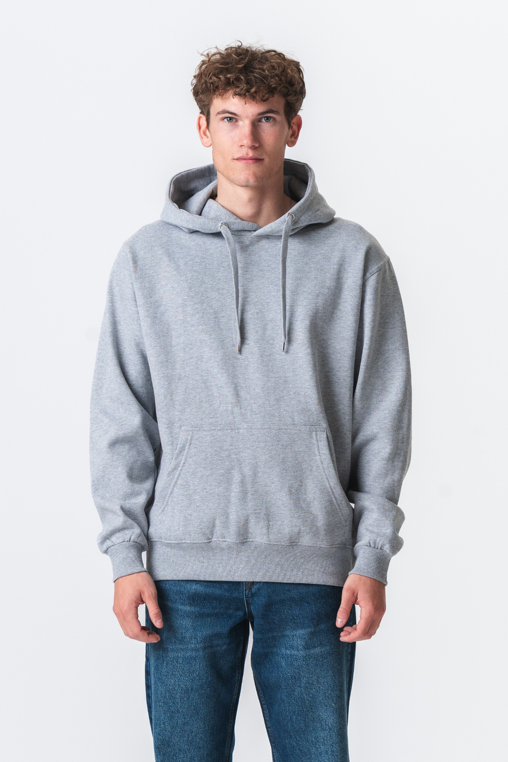 Felpa con cappuccio di base - grigio chiaro