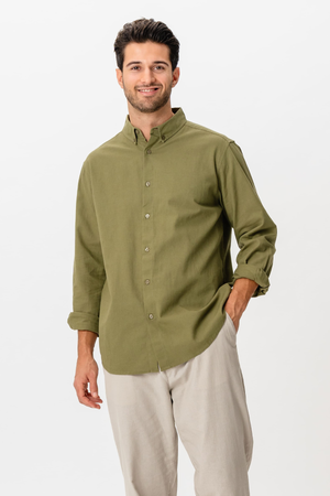 Camicia in lino - Verde