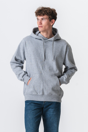 Felpa con cappuccio di base - grigio chiaro