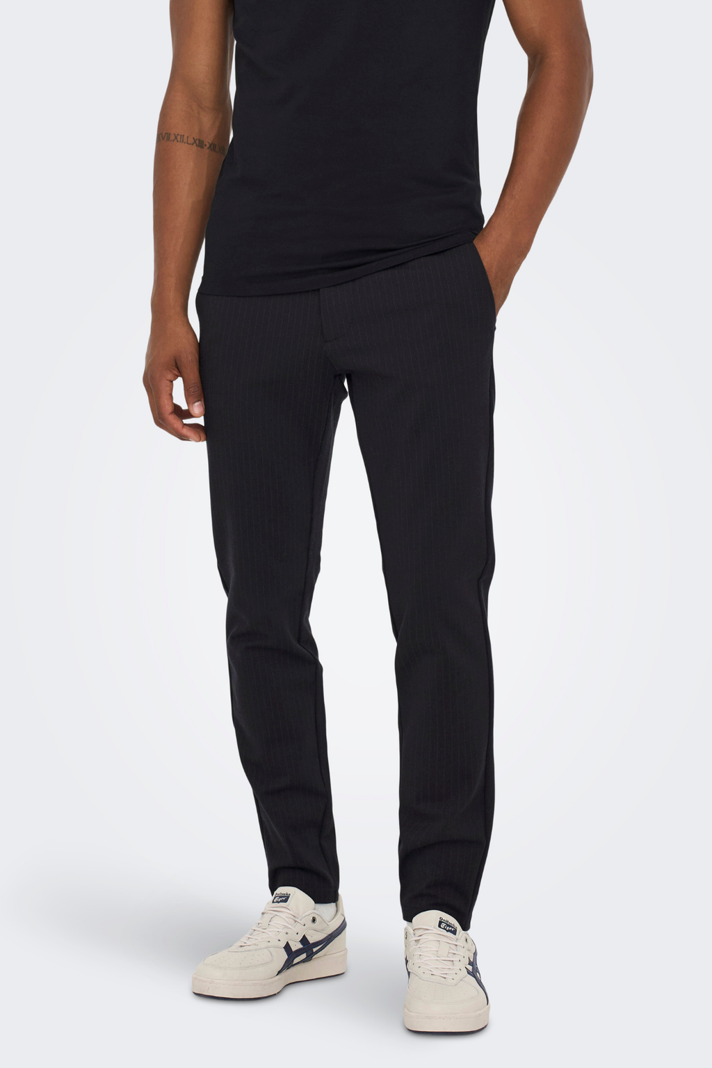 Mark Pants - Black a strisce