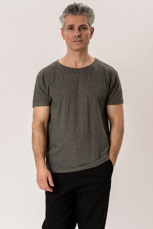 Deep Neck T-shirt - Dark Gray