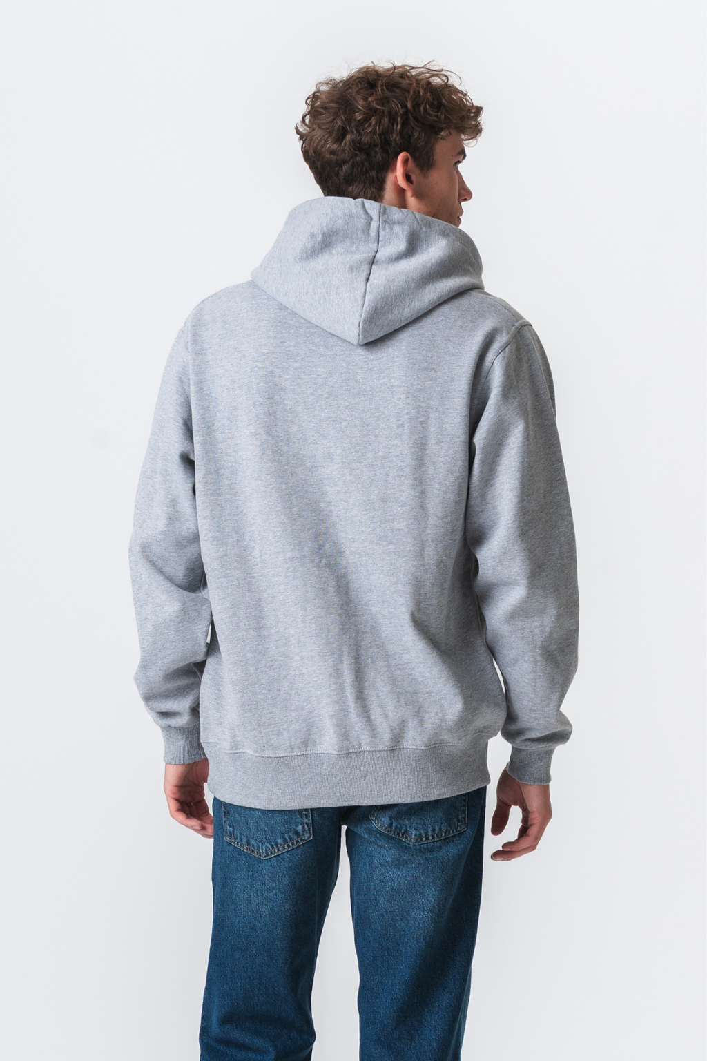 Felpa con cappuccio di base - grigio chiaro
