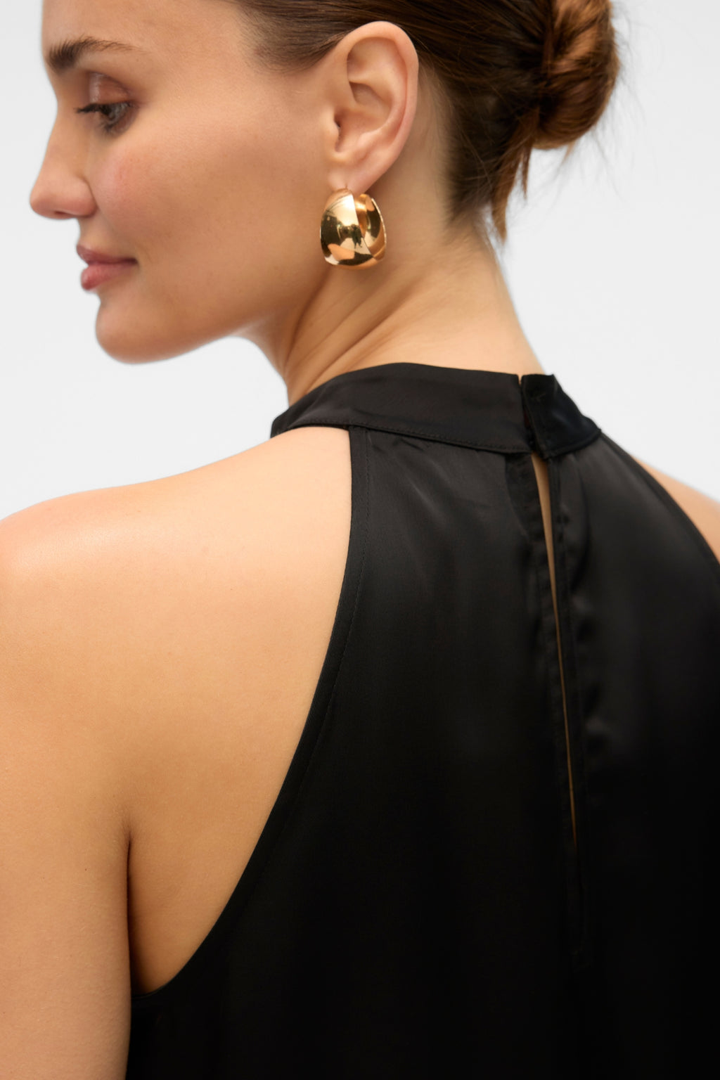 Elena Halter Neck Short Dress - Nero