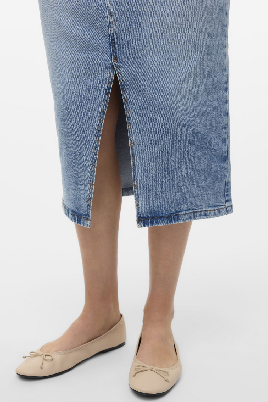 Natalie Midi Skirt - Light Blue Denim