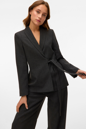 Blazer cinghia sciolto bestie - melange grigio scuro