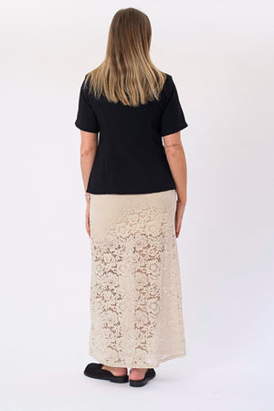 Gonna lunga in pizzo Amara - Beige chiaro