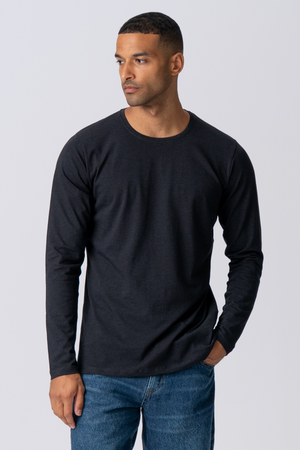 T-shirt di base a maniche lunghe-nero