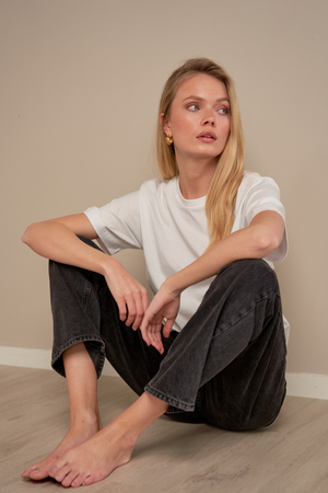 The Original Performance Mom Jeans - Denim nero lavato