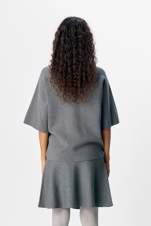 REYNARD HW Short Knit Gonna - Melange grigio medio