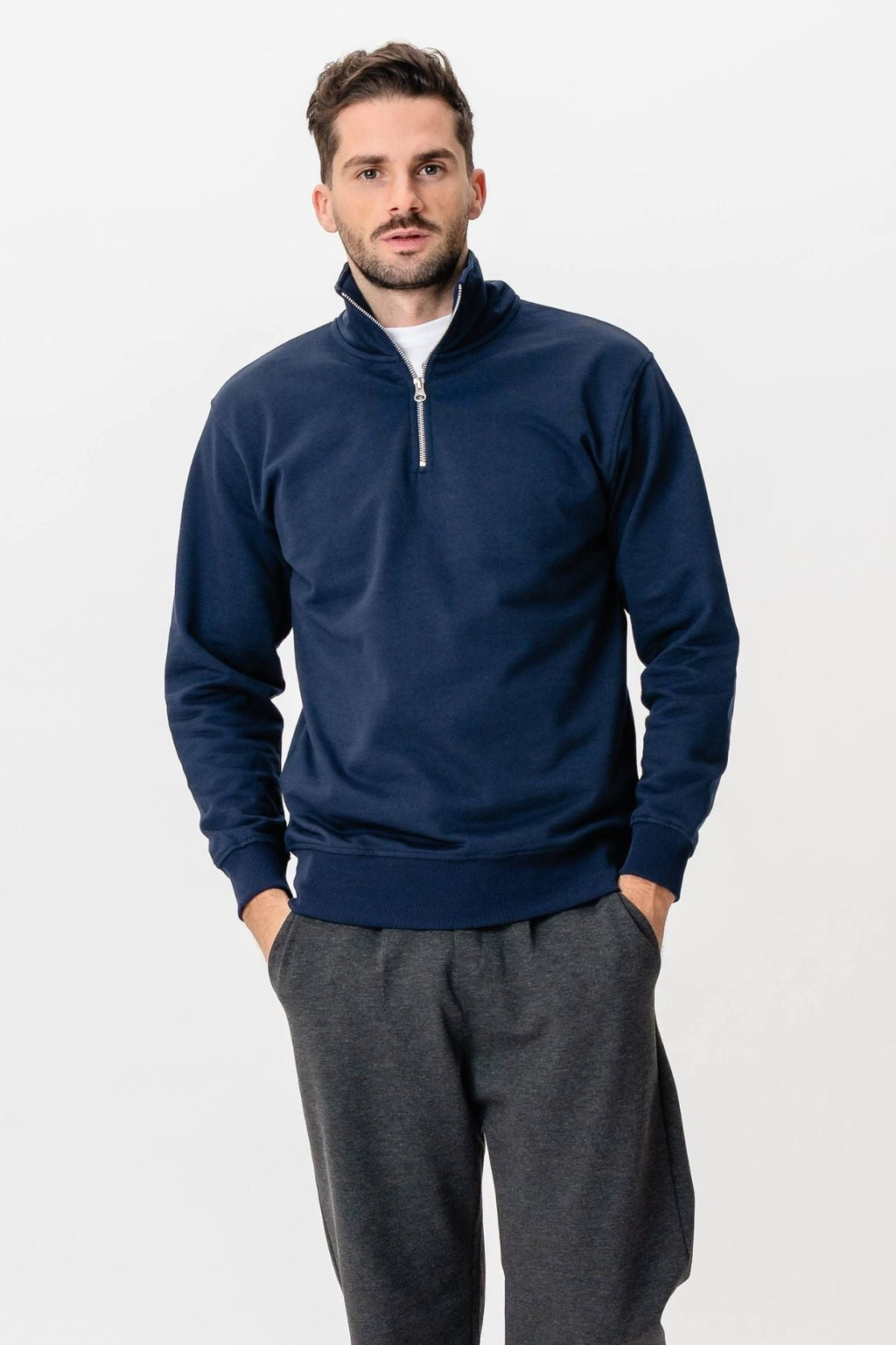 Sweatshirt Half Zip - Navy