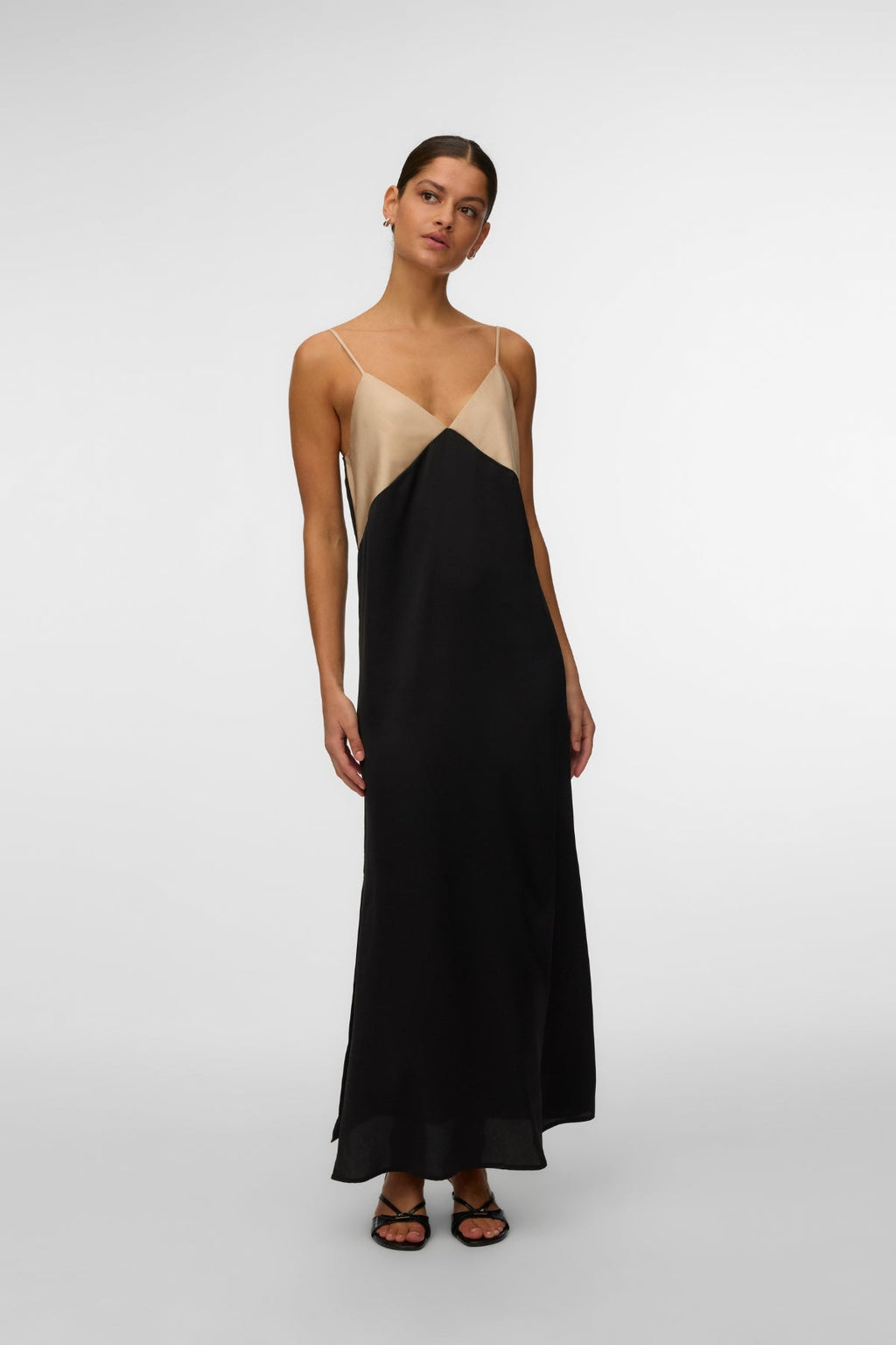 Abito alla caviglia con canotta Joy - Cemento Nero Contrasto