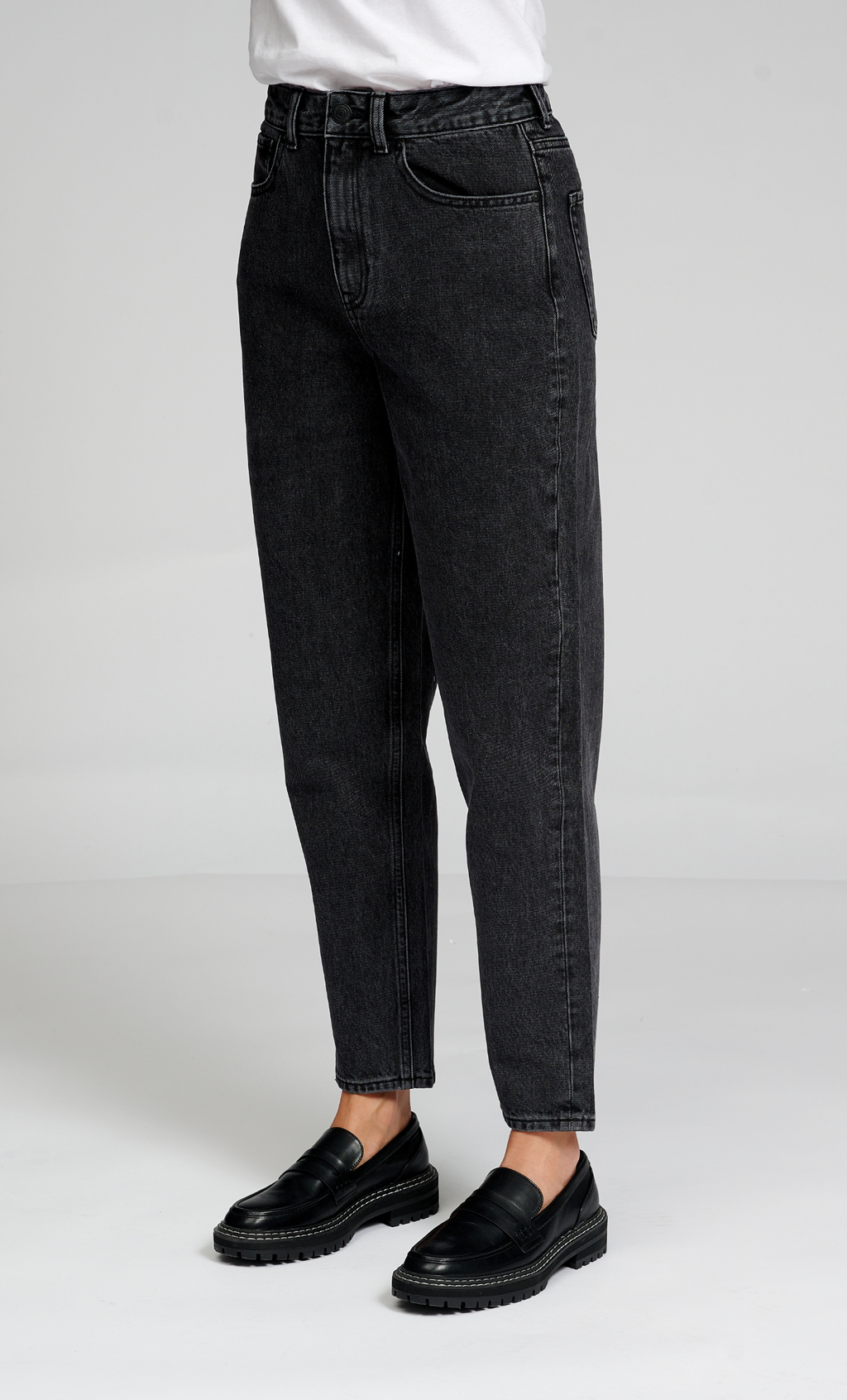 The Original Performance Mom Jeans - Washed Black Denim