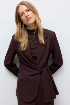 Upama Tie Blazer - Chocolate Plum