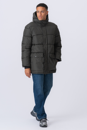 Long Puffer Jacket - Olive