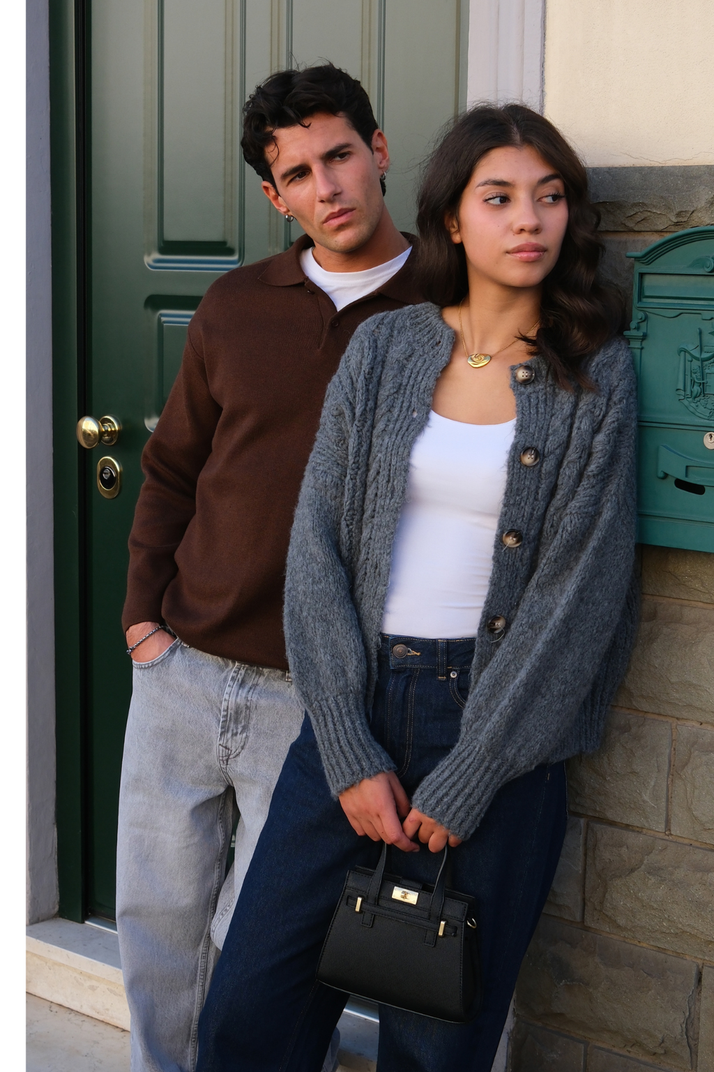 Polo a maniche lunghe a maglia - marrone chiaro