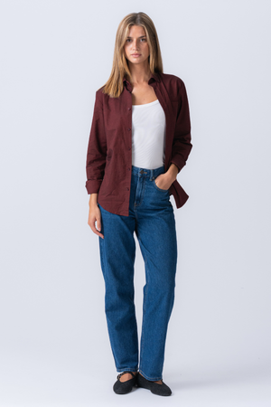 Fidanzato oxford camicia - Borgogna